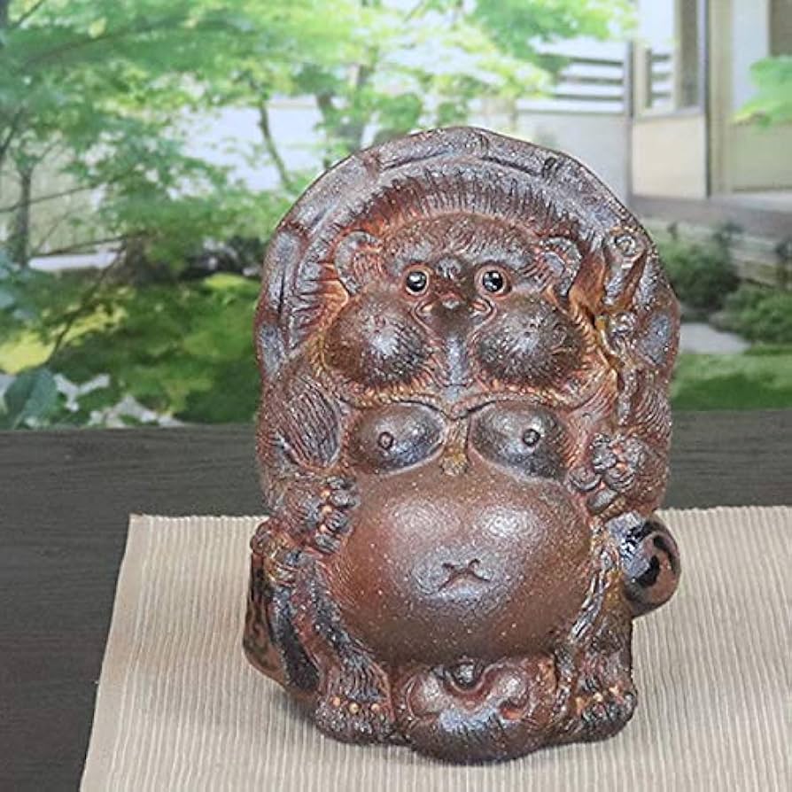 狸の置物　信楽焼　手作り ポイント3倍][名入れ]信楽焼 狸 置物 表札 開運 たぬきの置物 10